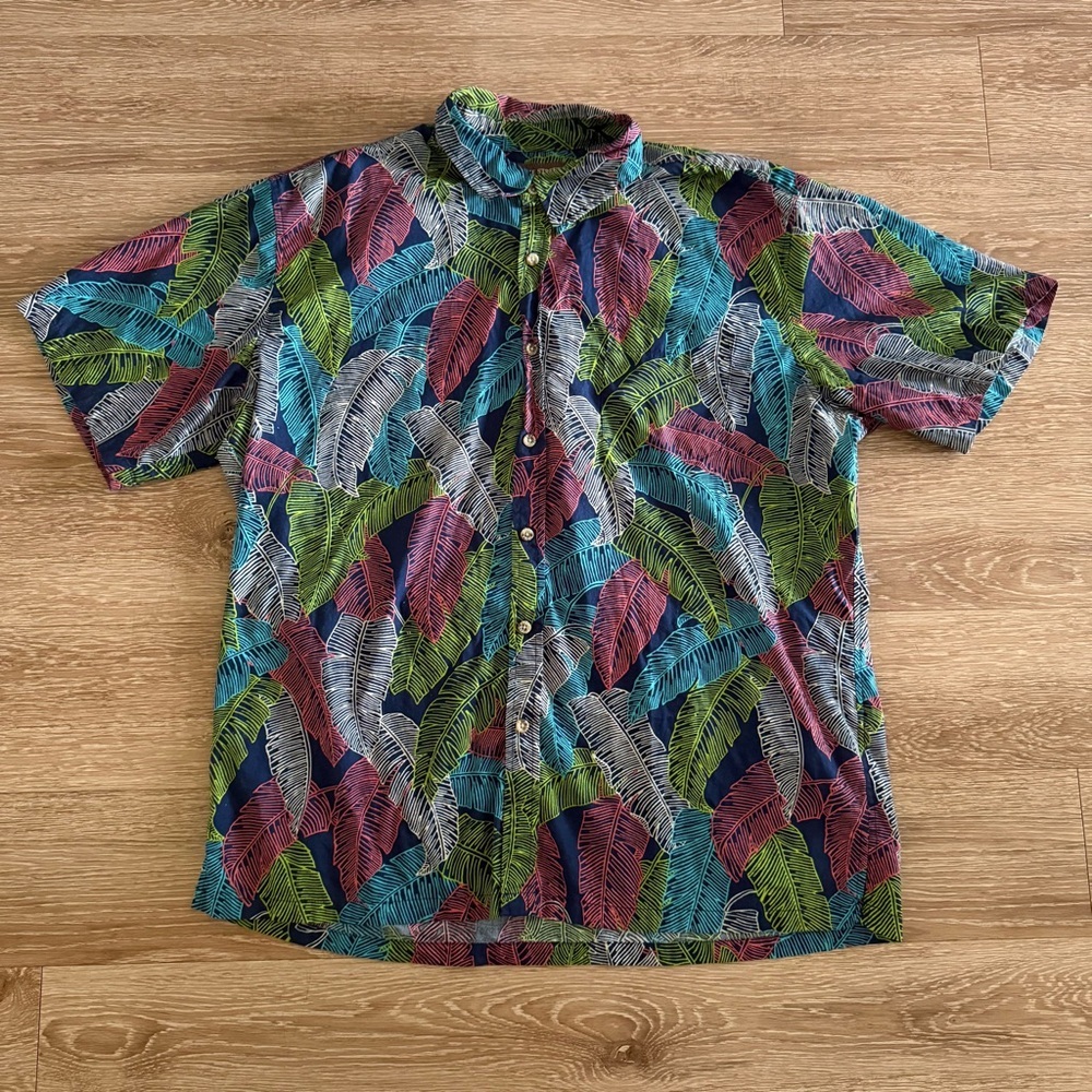 Vintage Cooke Street Hawaiian Honolulu Leaves Beach Shirt Plus Size Xxl